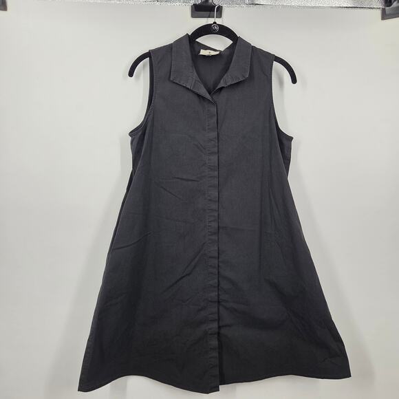 Tuckernuck Women's Black Sleeveless Stretch Charlie Shirt Dress sz S Mini - Picture 1 of 6
